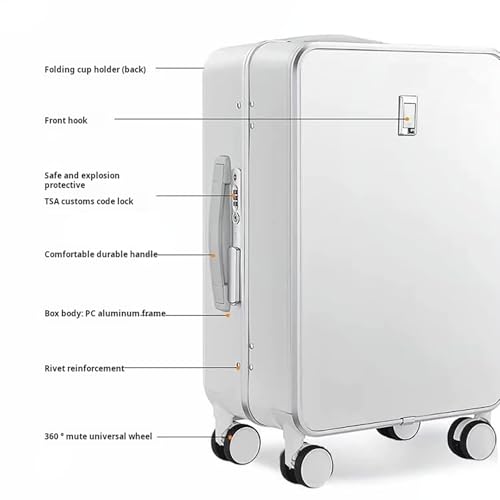 Aluminum Frame Luggage with Spinner Wheels, Zipperless Polycarbonate Hard Shell Suitcase, 30 Inch-black3