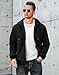Wizoat Mens Zip Up Hoodie Sherpa Lined Sweatshirt Heavyweight Fleece Full-Zip Winter Warm Jackets Black