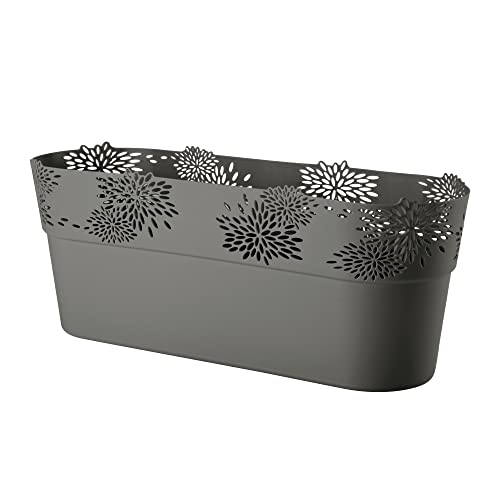 VERDENIA Aster 20539 Pot de Fleurs léger Design décoratif pour Plantes d'intérieur en Plastique Motif ajouré Plusieurs Couleurs Ovale 32 cm Anthracite Cover