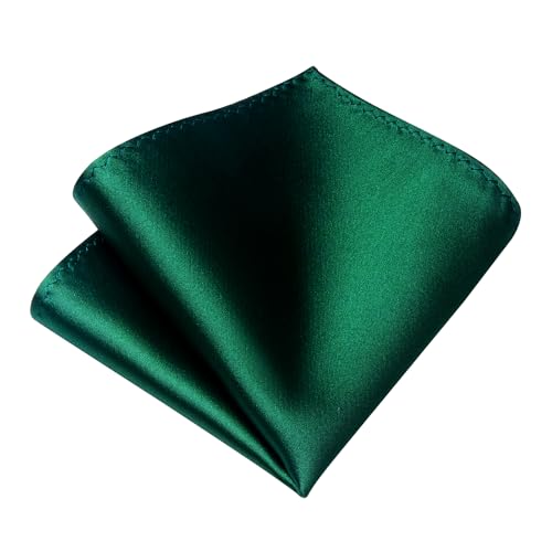 Image of DiBanGu Mens Solid Color Tie and Pocket Square Set Woven Silk Plain Necktie & Handkerchief for Men Wedding Party Formal