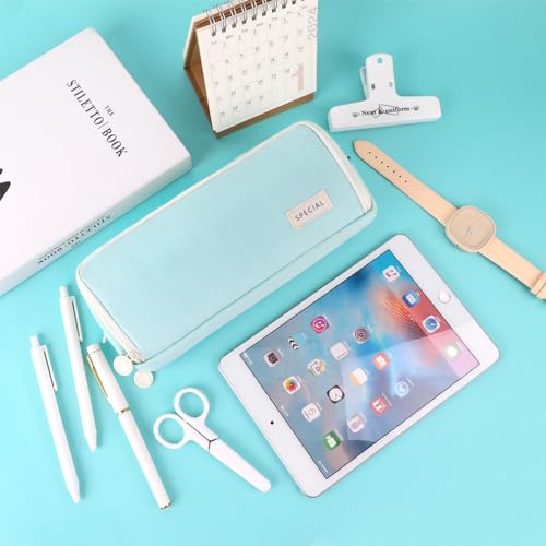 Image of iSuperb Large Pencil Case 3 Compartments Pencil Pouch Big Capacity Pencil Bag for Kids Teen Girls Boys Student School Supplies Oxford Organizer Pen Bag Cosmetic Makeup Pouch