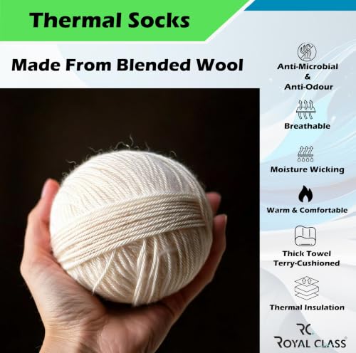 Image of RC. ROYAL CLASS Women Woolen Winter Wear Thermal Thumb Socks, Calf Length Terry Thick Towel Cushioned, Warm & Cozy Thermal Thumb Socks For Women (Pack of 3 Pairs)