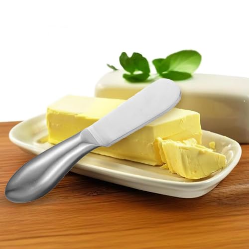 Yeenano Cheese Spreader Knives,2 Pack Stainless Steel Butter Knife Spreader Small Cheese Knifes,Butter Fly Knife Palette Knifes for Easy Spreading,Baking,Charcuterie Boards Kitchen Daily (Silver) - Image 2