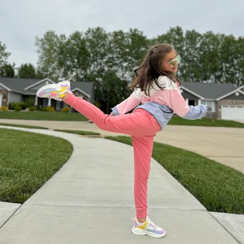 BIG ELEPHANT Girls Quick Dry Active Athletic Joggers, Kids Pull-on Lounge Joggers with Pocket3