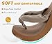 KuaiLu Flip Flops Women Arch Support Yoga Mat Comfortable Summer Beach Walking Thong Cushion Sandals Slip on Outfits Travel Essential Orthotic Slides Indoor Outdoor Slippers Shoes Camel Apricot Size 8