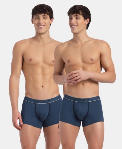 Image of Jockey 8015 Men Super Combed Cotton Solid Trunk (Pack of 2)