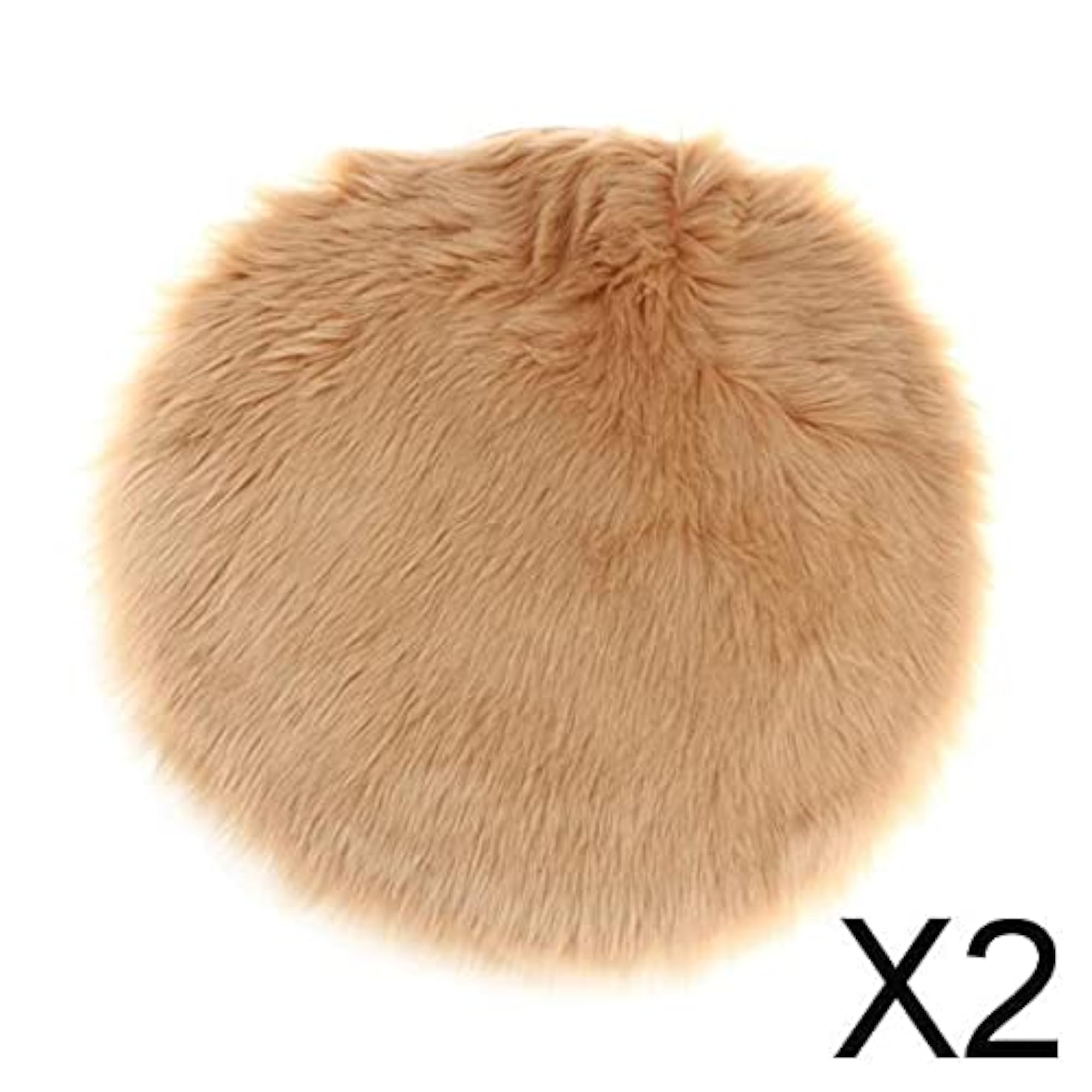 Faux Fur Seat Cushion Pad, Camel 40cm