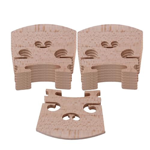 Bstinay 15Pcs Fine Grade Maple 4/4 Full Size Violin Bridge Parts Original wood color 50x40x6mm