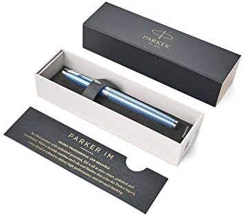 Parker IM Ballpoint Pen | Premium Warm Silver | Medium Point Blue Ink | Gift Box
