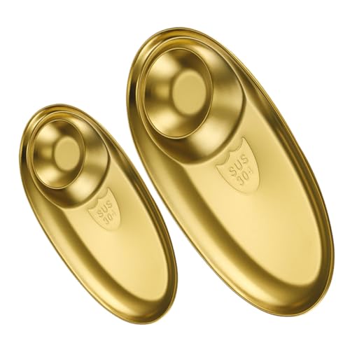 DECHOUS 2pcs Appetizer Plates Snack Dish with Dipping Section for Serving Condiments for Home Parties and Entertaining