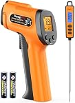 TempPro Temperature Gun, Infrared Thermometer Gun with Laser, Laser Thermometer Gun -58-1022 ℉, Meat Thermometer Digital with Super Long Probe, Food Thermometer for Cooking(Previously ThermoPro)