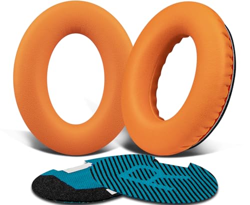 Image of SoloWIT Protein Leather Earpads Cushions for Bose Headphones, Replacement Ear Pads for Bose QuietComfort 15 QC15 QC25 QC2 QC35 /Ae2 Ae2i Ae2w /SoundTrue & SoundLink Around-Ear Series - Orange