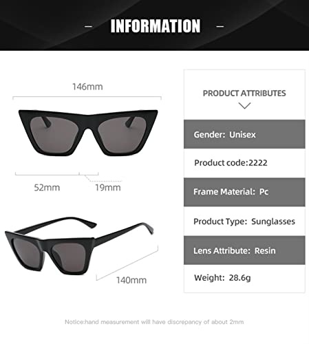 XINXIN Cat Eye Street Photo Male and Female Sunglasses, Outdoor Vacation Beach Driving Glasses (Color : C, Size : Medium)2