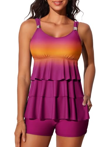 Silhouette sculptée en maillot de bain tankini à volants Summer Mae avec short taille 46