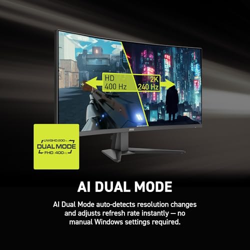Image of msi MAG 346CQDF E20 34-inch 3440 x 1440 (UWQHD) Gaming Monitor, 200Hz, AMD FreeSync Premium, HDR Ready, HDMI, VGA Port, VESA, Tilt, 0.5ms, Black