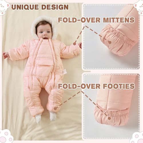 Baby Girls Boys Snowsuit Newborn Winter Clothes Jumpsuit Romper Infant Hooded Fleece Coat Jacket Outwear3