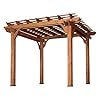   Backyard-Discovery-Beaumont-10-x-10-Traditional-Cedar-Wood-Pergola-Kit-with-Trellis-Roof-All-Season-Durability-High-Wind-Rating-PowerPort-Shade-for-Outdoor-Patio-Deck-Garden-and-Entertaining