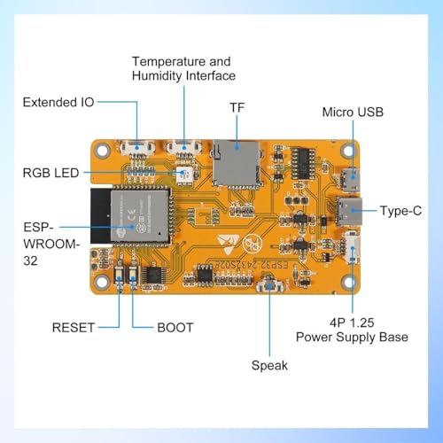 MELIFE 2PCS 2.8" inch ESP32 Display, ESP32 Module ESP32-2432S028R WiFi+BT Dual-core TFT Module ILI9341 Driver for Arduino IoT, ESP32 Development Board 240X320 Smart LCD Display Screen - Image 2