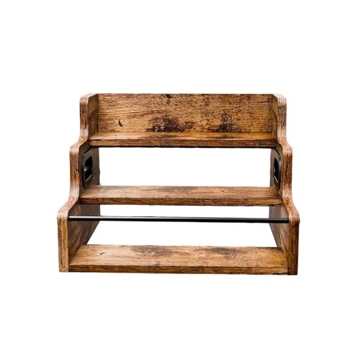 Bothyi Wine Rack Coffee Syrup Rack Organizer Wood Storage Shelves Cabinet Wine Holder Shelf Stand for Living Room Cabinet Coffee Bar