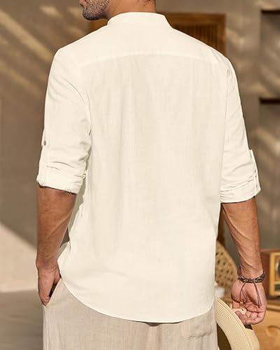 Image of Vida Loca Light Yellow Color Men Solid Cotton Blend Straight Kurta Shirt