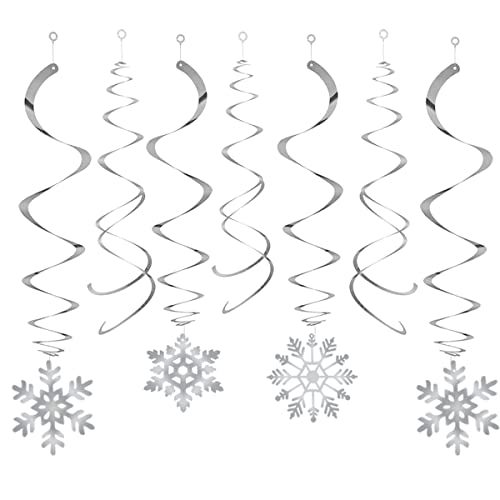 Christmas Snowflake Hanging Swirls Decorations - Snow Birthday Party Decoration Winter Wonderland/Xmas/Holiday Birthday Party Supplies Decor(30 Packs) #TOP2