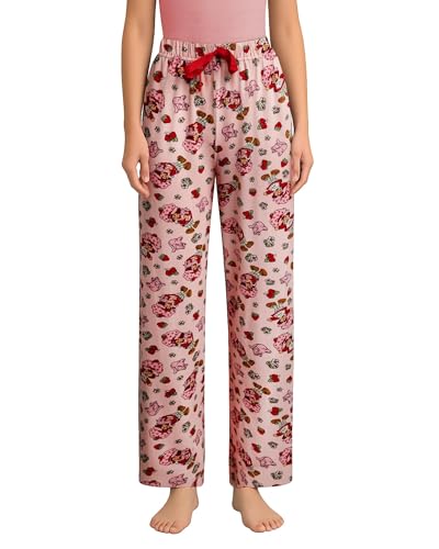 COCO BRANDS Strawberry Shortcake Womens Pajama Pants - Comfy Soft Lightweight Pajama Bottoms Sleepwear Lounge Pants for Women, Size,