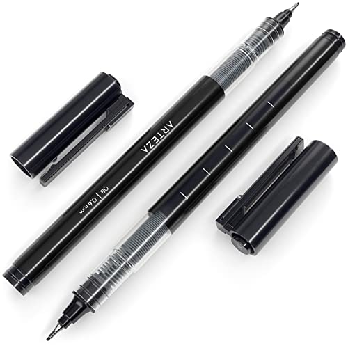 Arteza Micro-Line Ink Pens, Set Of 5 Black Fineliners Micro-Line Ink Pens, Set Of 12, Art Supplies For Comic Artists And Illustrators, Calligraphy, Sketching, Anime, Technical Drawing #TOP1