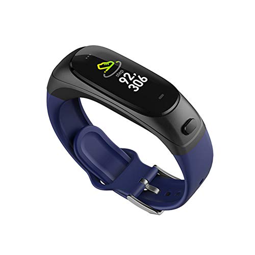 Preisvergleich Produktbild AIFB Bluetooth-Kopfhörer Smart Armband Schrittzähler Pulsmesser Aktivitäts-Tracker Wecker Schlafmonitor Blutdruckmonitor Für Android iOS Phone,Blue-OneSize