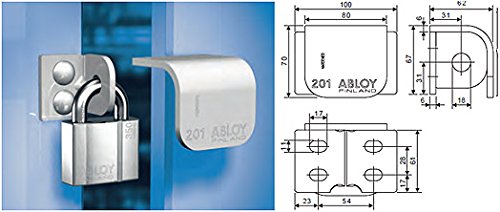 Image of ABLOY PL203 Locking Plates For Left - Handed Doors Hasp For Padlocks Grade 4-6.