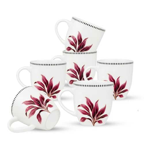 Image of Vistas Orchid Ceramic Mug Set of 6 for Coffee, 500ml Each | Microwave & Dishwasher Safe Coffee Mug | Matte Finish Coffee Cup | Mug Set, Perfect for Every Occasion, Coffee Cups & Mugs