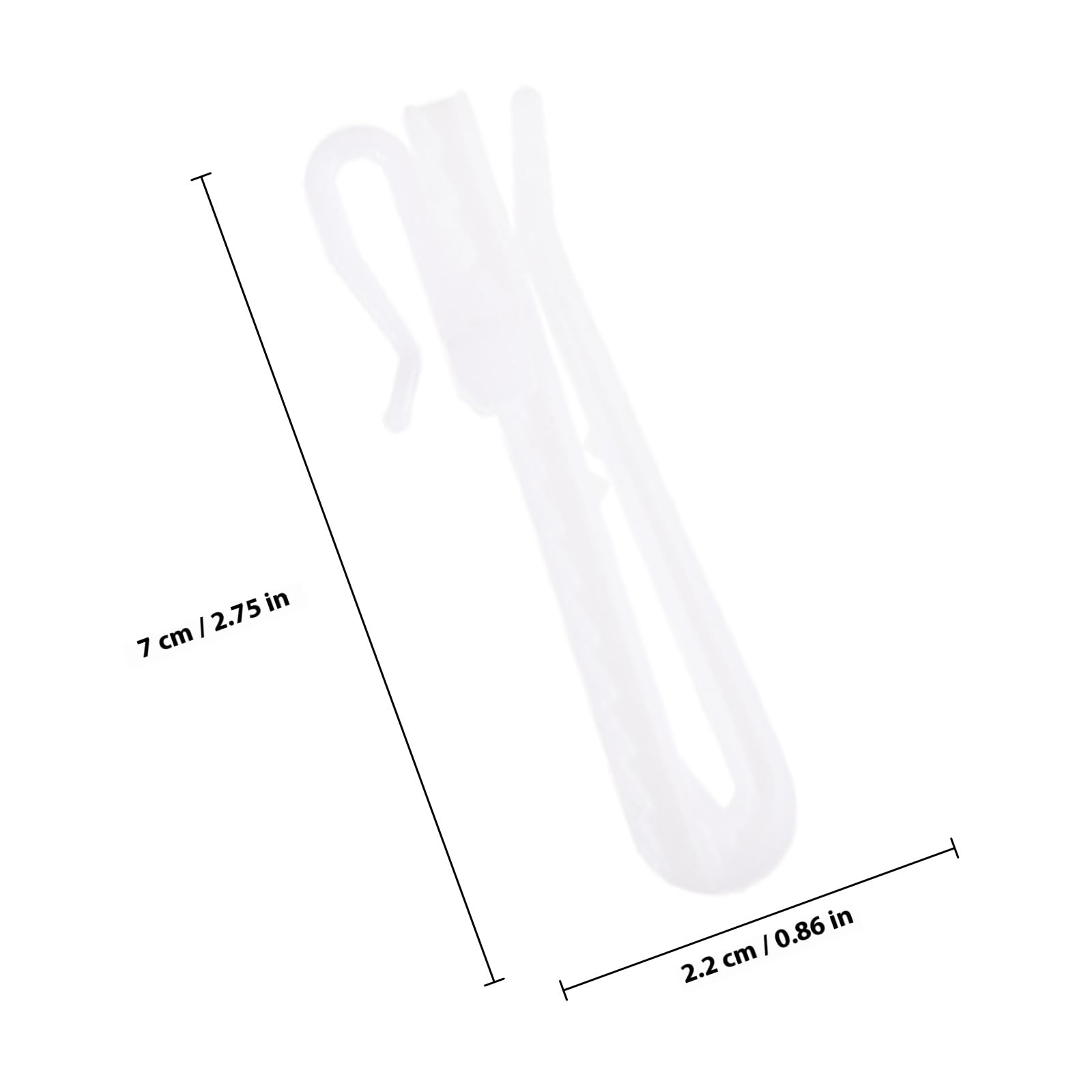 Tofficu 100 Ganci Regolabili per Tende in Plastica Bianca Angoli Arrotondati, Superficie Liscia e Design Semplice per Tende per Finestre e Balcone Esterno