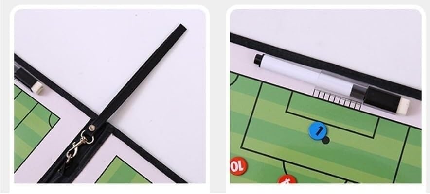 Tavola tattica magnetica portatile per il calcio e Portable Football Basketball Magnetic Tactics Board Coaching Board,Magnetic Tactics Strategy Board,Coaches Clipboard Kit With Magnets Marker Pen(Bask