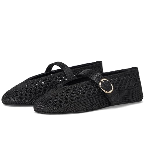 Image of Woven Ballet Flats Women Mesh Raffia Flats Round Toe Mary Janes Comfortable Ballerina Flat Shoes
