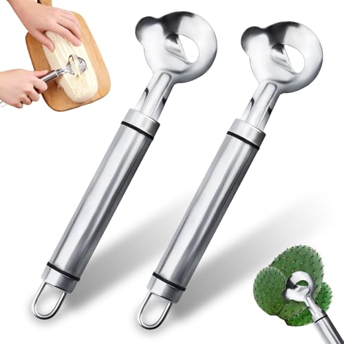 2 PCS Cactus Peeler Tool, Cactus Peeler Spoon, Long Handle Knife with Hole, Kitchen Gadget Accessories