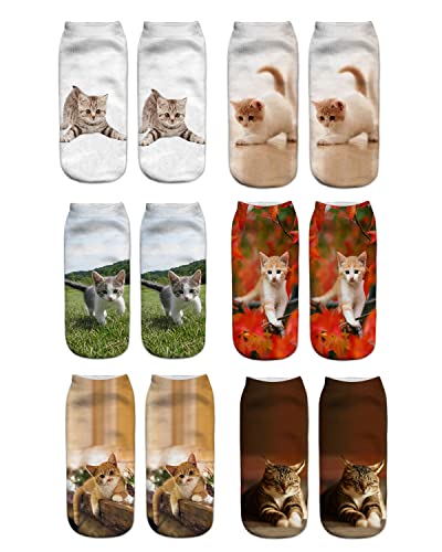 Longyangqk Juego de calcetines con estampado 3D de tobillo de corte bajo para niñas, niños y mujeres, talla única Cover