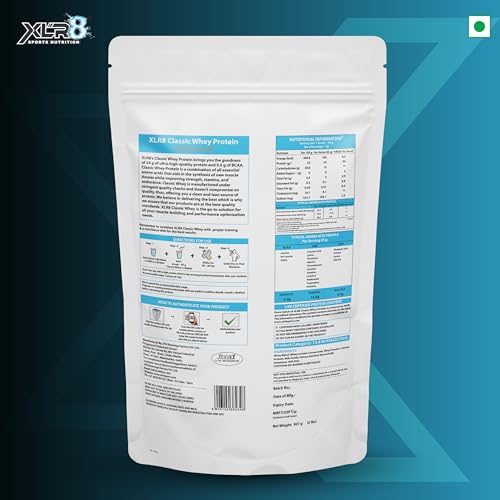 Image of XLR8 Classic Whey Protein Powder, 24 g Protein, 5.5 BCAA, No Maltodextrin (Kulfi, 907 g)