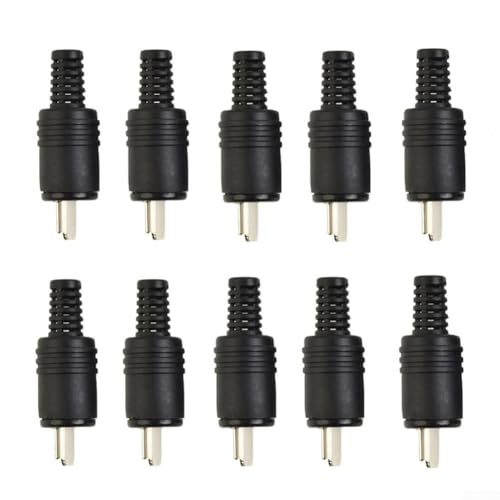 Juego de 10 adaptadores de señal de alimentación de audio de 2 pines DIN de alta fidelidad para sistemas estéreo retro y equipos de estudio en casa, 10 unidades (macho)
