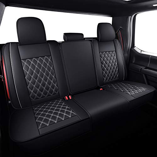 Image of Aierxuan Car Seat Covers for Ford F150 F250 F350 F450 Truck (Black-White)