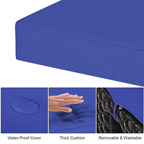 image for Tangkula 2 Pieces Outdoor Patio Ottoman, All Weather Rattan Wicker Ott