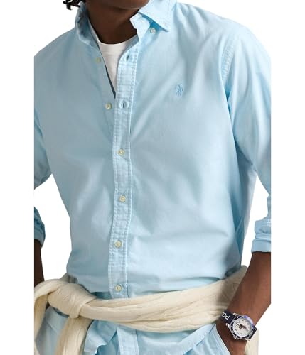 Image of POLO RALPH LAUREN Mens Classic Fit Garment-Dyed Oxford Shirt Sky X-Large