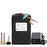 -🌈 -【48V 16Ah Battery Parameter】Suitable for 48V controllers (controller current ≤ 40A) and 0-900W motors.▶58.8V 3A fast charger.Charge time:5.5 h. ▶40A BMS,Max constant discharge current: 40A.▶Size: 10.6*6.1*2.8 inches.▶Product Contains:1x48V 16AH L...