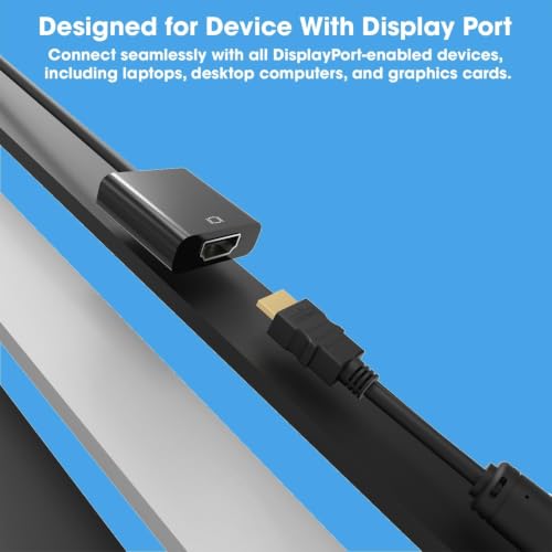 Image of Sounce Display Port to HDMI Adapter 1080p - Gold-Plated DP to HDMI Male to Female Converter Cable | 1920x1080@60Hz | Stable IC Chip | Compatible with PC, Laptop, Monitor, Projector, HDTV