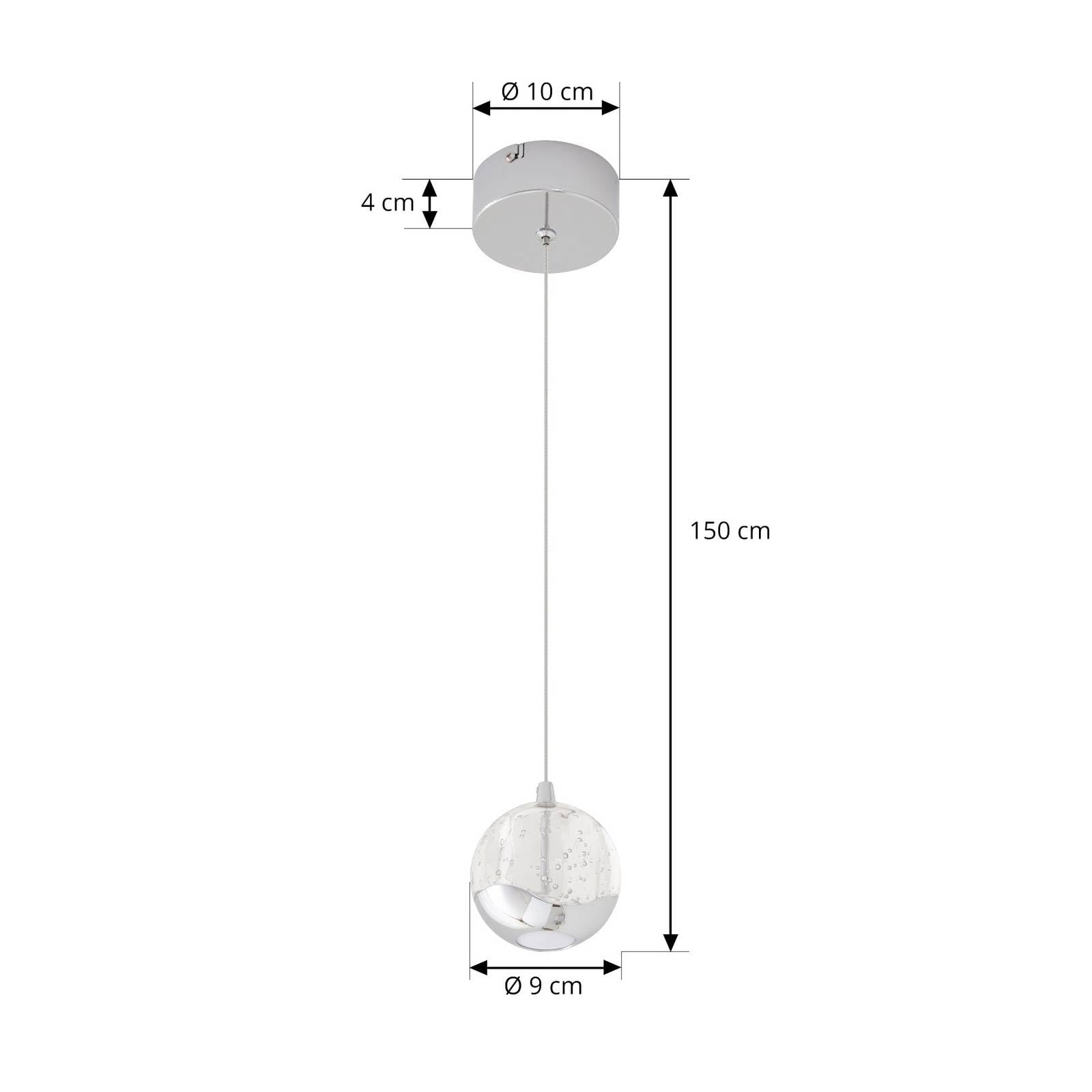 Lucande LED Pendelleuchte Hayley (Modern) in Transparent aus Glas (1 flammig,) - Hängelampe Esstischlampe Hängeleuchte Wohnzimmerleuchte