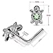 Light Blue Crystal Stone Turtle Design 22 Gauge 925 Sterling Silver L Shape Nose Pin - Nose Stud - Tiny Nose Ring - Nose Piercing Body Jewelry