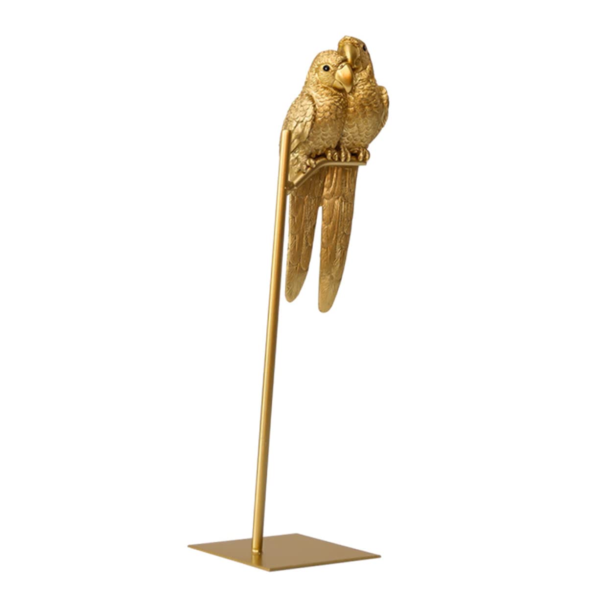 TOPBATHY Creative Couple Parrot Desktop Decor Figurine Ornament Made of Resin and Alloy with Golden Finish, for Bar Or Bedroom Home Decoration