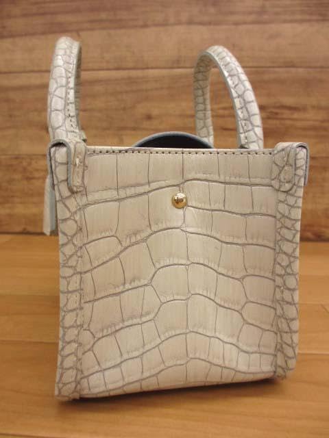 未使用 ADMJ クロコ型押し ヘリ巻きコートバッグ マイクロミニ 2way ADMJ クロコ型押し ヘリ巻きコートバッグ マイクロミニ 2way admj