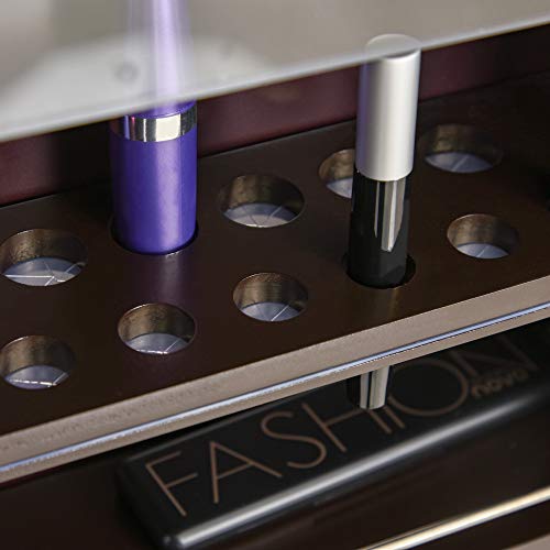 Homcom US831-3280131 Jewelry Armoire With Mirror And 18 Led Lights, Wall-Mounted/Over-The-Door Cabinet With 3 Mountable Heights, Dark Walnut thumb #7