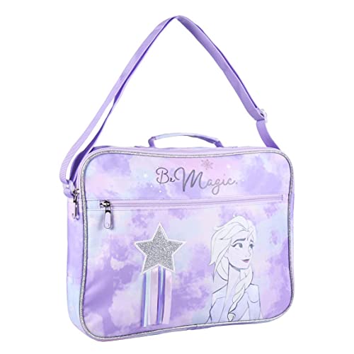 CERDÁ LIFE'S LITTLE MOMENTS, Maletin infantil de Frozen 2 Con Bolsillo Superior y Lateral, Asa Bandolera Ajustable | Colección escolar estampada-Licencia Oficial Disney para Niñas, Morado, Estándar