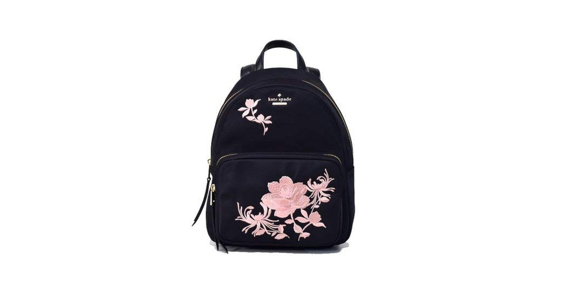 ケイトスペード リュック 花柄刺繍 黒 ナイロン ライトピンク Amazon | [ケイトスペード] ナイロン レザー スモール ノリア 花