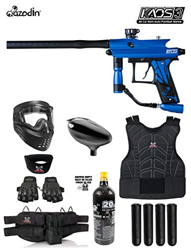 Maddog Azodin KAOS 3 Protective CO2 Paintball Gun Marker Starter Package - Blue/Black